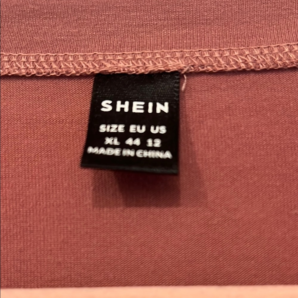 SHEIN Mauve Brown Short Sleeve T-Shirt Casual Style - Picture 3 of 7